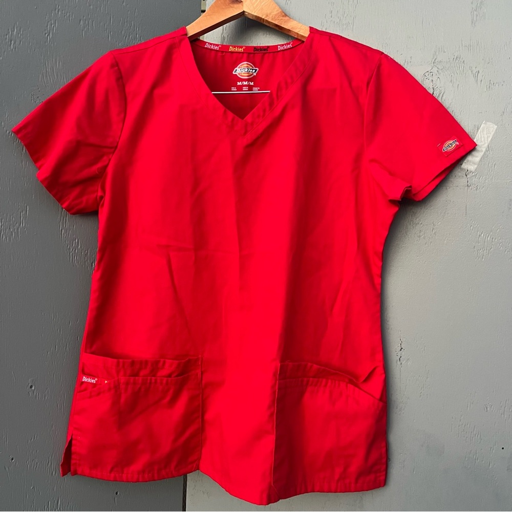 Dickies Deep Red Nurse Top Size Medium
